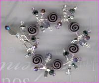 Greek Ceramic and Crystal Bracelet by Krista Tseu